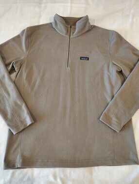 Men's Patagonia Tan Fleece Quarter Zip Pullover size 2XL XXL